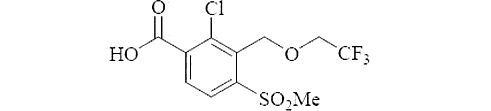 2-хлоро-4-(метилсульфонил)-3-[(2,2,2-трифлуороетокси)метил]-бензоиц ацид 