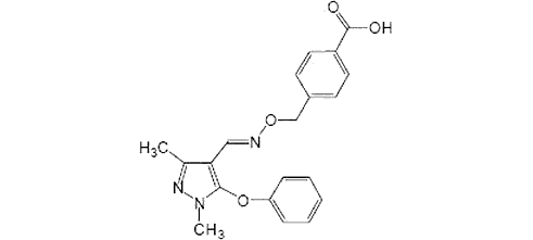 (е)-4-[(1,3-диметил-5-феноципиразол-4-ил)метиленеаминоокси-метил]бензоиц ацид 