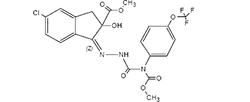 (е)-метил 5-хлоро-2,3-дигидро-2-гидрокси-1-[[[(метоксикарбонил)[4-трифлуорометокси)фенил]амино]карбонил]гидразоно]-1х-инден-2-карбоксилат 